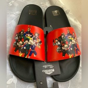 Primitive x My Hero Academia Black Slide Sandals